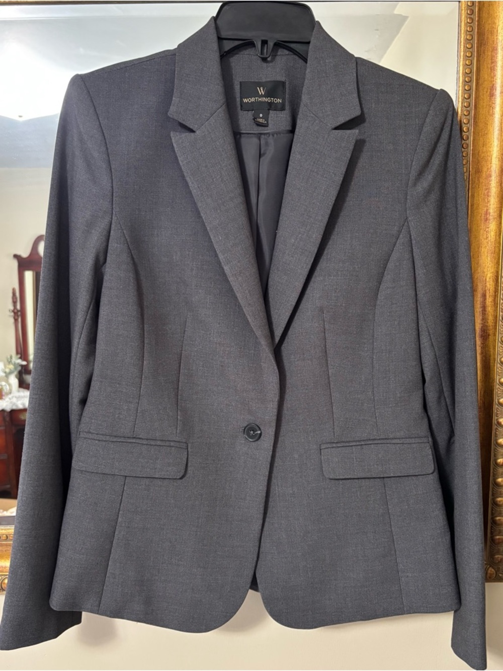 Worthington Gray Blazer Size 0 Tailored Work Office Jacket